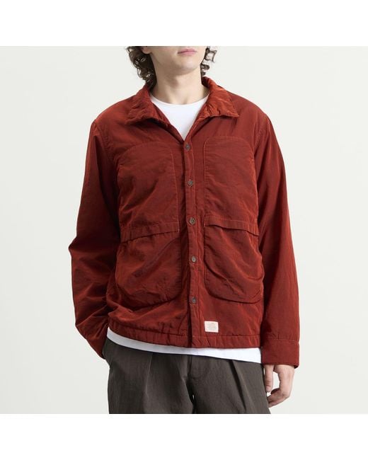 RANRA Red Epitome Canvas Nylon Padded Overshirt for men
