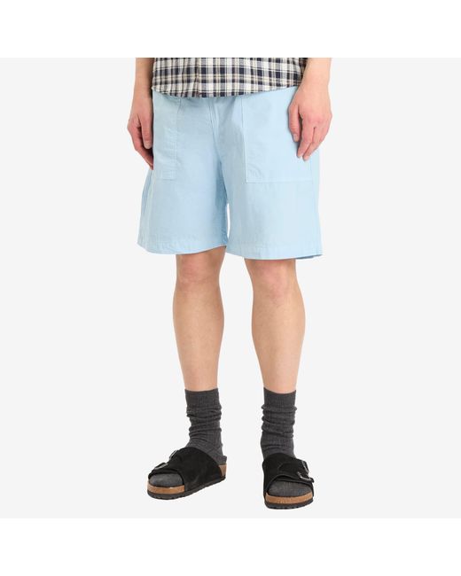 Service Works Blue Poplin Chef Shorts for men