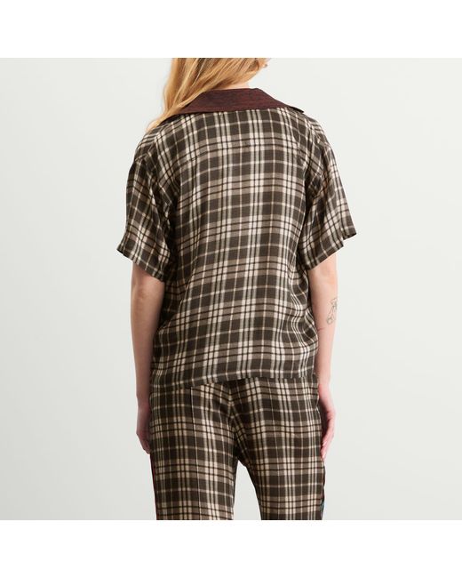 Toga Brown Printed Polo Top