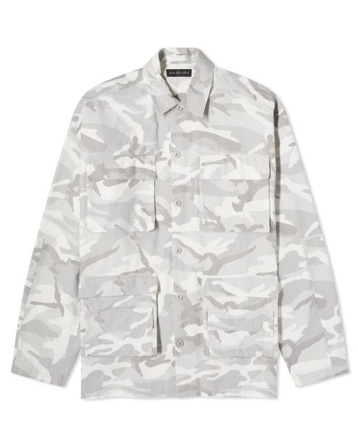 Balenciaga Gray Camo Cargo Shirt Jacket for men