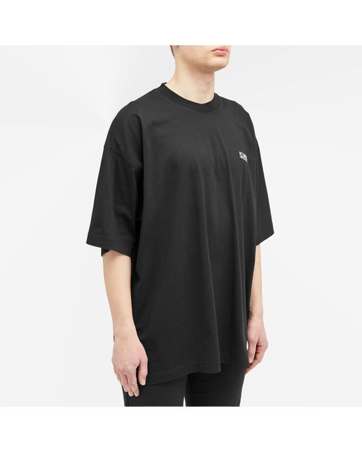 Vetements Black Embroidered Logo T-Shirt for men