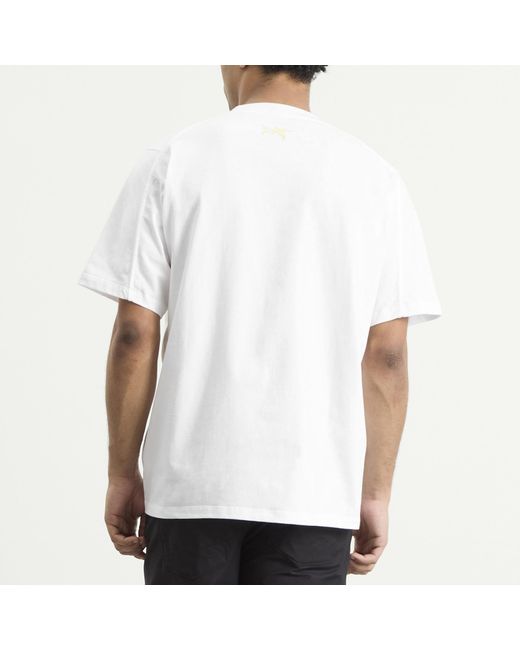 Arc'teryx White Kragg Cotton Lithographica T-Shirt for men
