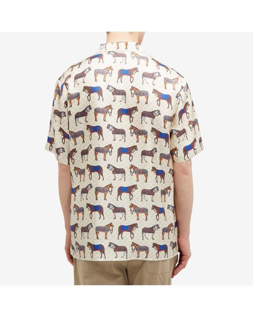 Gucci Natural Horse Parade Vacation Shirt for men