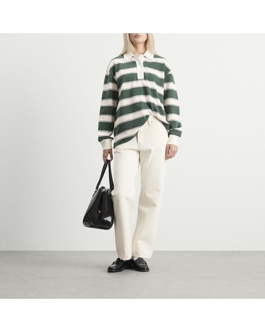 Closed Green Stripe Rugby Top