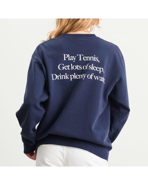 Sporty & Rich Blue Play Tennis Crew Sweatshirt