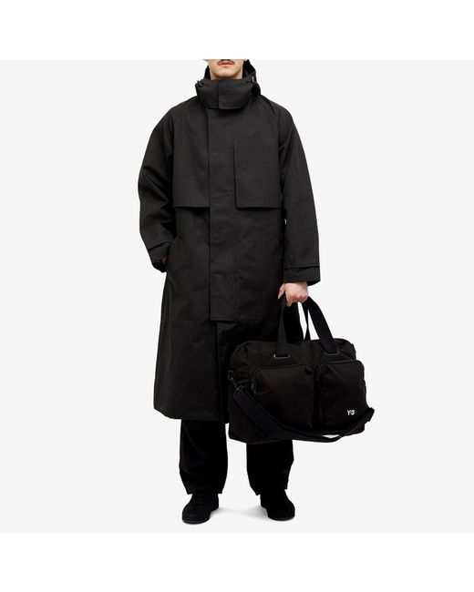 Y-3 Black Trench Coat for men