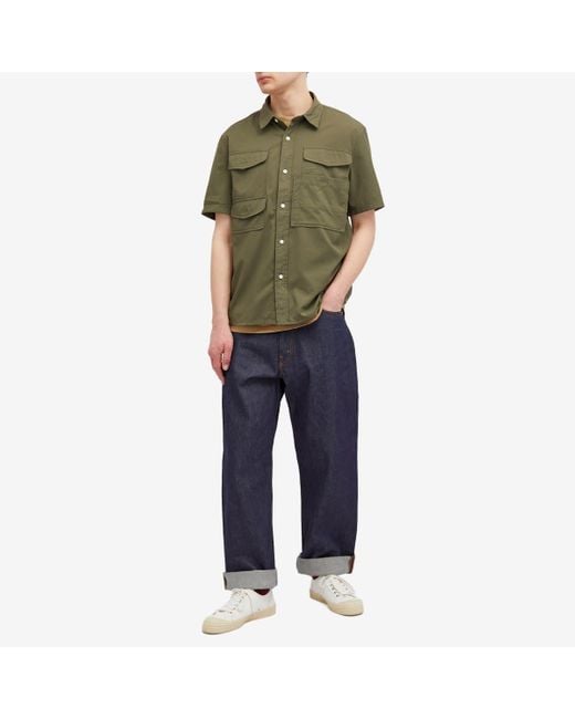 Barbour Green Lisle Safari Short Sleeve Shirt for men