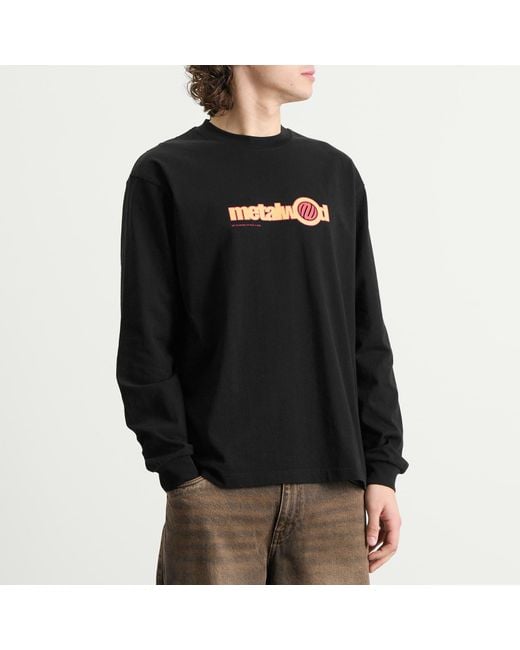 METALWOOD STUDIO Black Word Long Sleeve T-Shirt for men