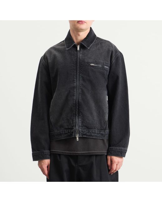 Represent Black Collared Denim Jacket for men
