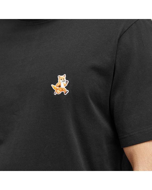 Maison Kitsuné Black Speedy Fox Patch Comfort T-Shirt for men