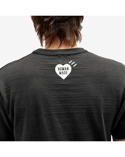 Human Made Black Drawn Hearts T-Shirt for men