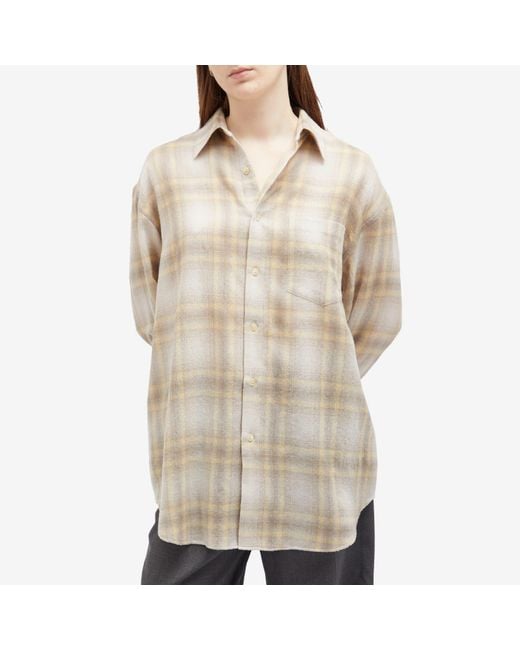 トップス 24AW AURALEE AIRY WOOL CHECK SHIRT Airy Wool Check Shirt in Blue
