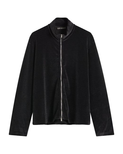 Our Legacy Black Shrunken Fullzip Polo for men