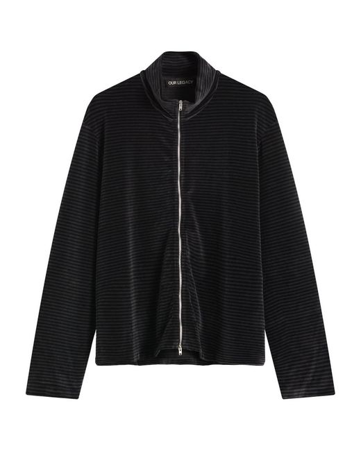 Our Legacy Black Shrunken Fullzip Polo for men