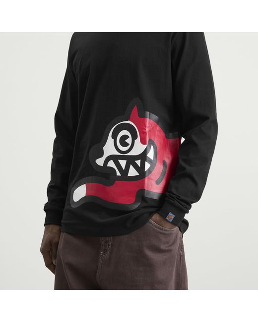 ICECREAM Black Jumbo Running Dog Long Sleeve T-Shirt for men