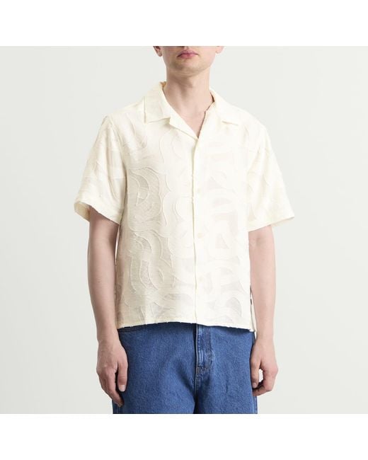 Wax London Natural Curzon Jacquard Vacation Shirt for men
