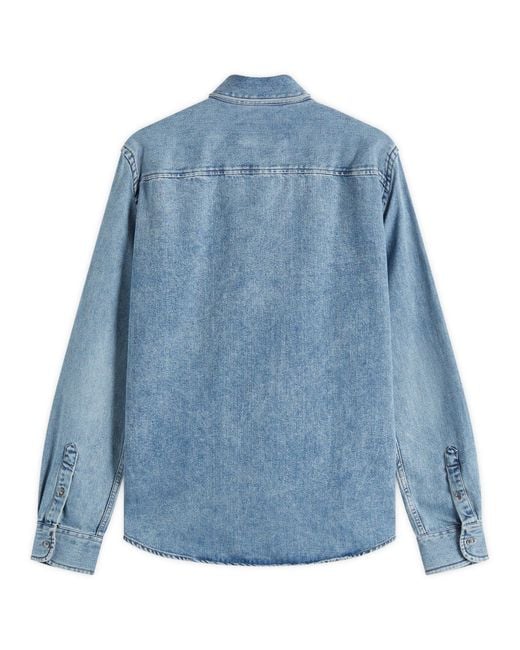 AMI Blue Adc Denim Shirt for men