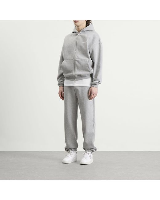 Annie Hood Gray Mini Logo Zip Hoodie for men