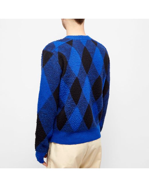Burberry Blue Check Crew Knit for men