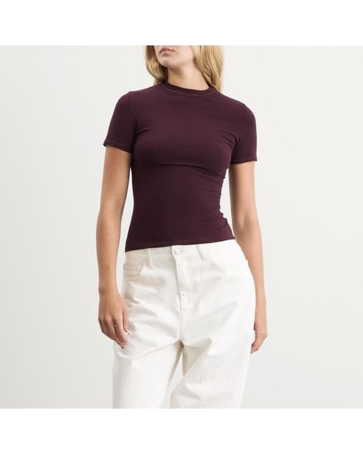 Skims Purple Cotton Jersey T-Shirt
