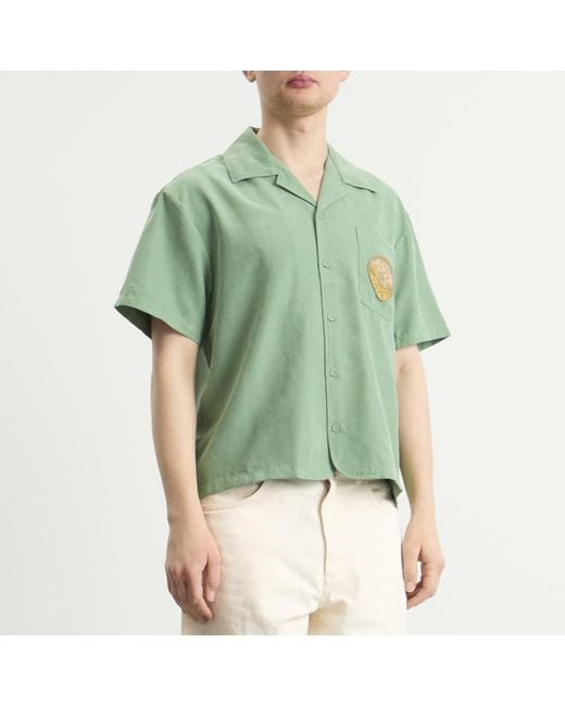 Honor The Gift Green Brushed Camp Shirt for men