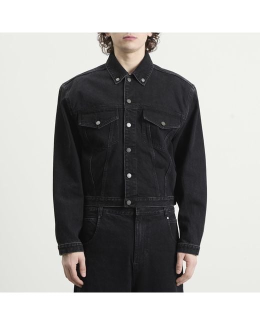 Entire studios Black Shrunken Denim Jacket for men
