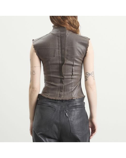 OTTOLINGER Gray Glazed Denim Zip Top