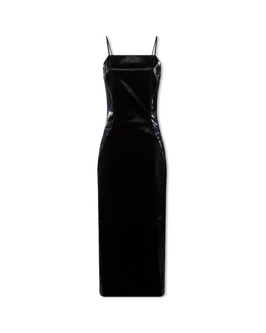 McQ Alexander McQueen Black Slip Midi Dress