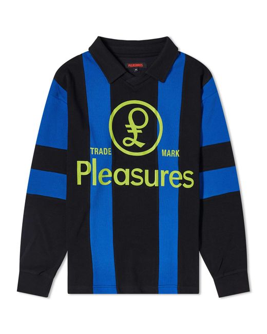 Pleasures Blue Trespass Rubgy Polo Shirt for men