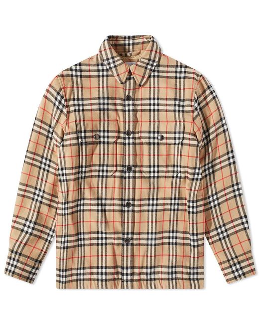 Burberry Brown Calmore Wool Check Shirt Jacket for men