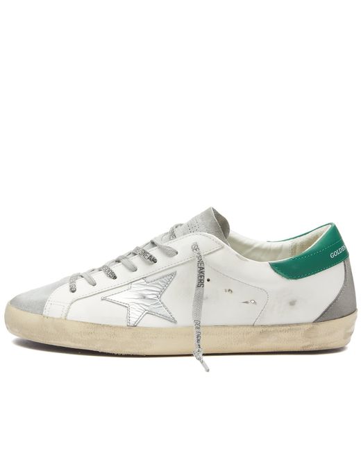 Golden Goose Deluxe Brand White Super-Star Suede Toe Leather Sneakers for men