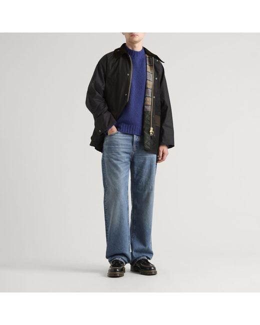 Barbour Black Patchwork Os Bedale Wax Jacket for men