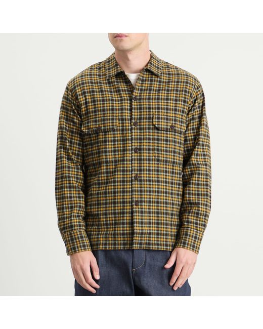 Universal Works Green Bang Check Utility Overshirt for men