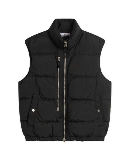 Stone Island Black Nylon Metal Econyl Down Vest for men