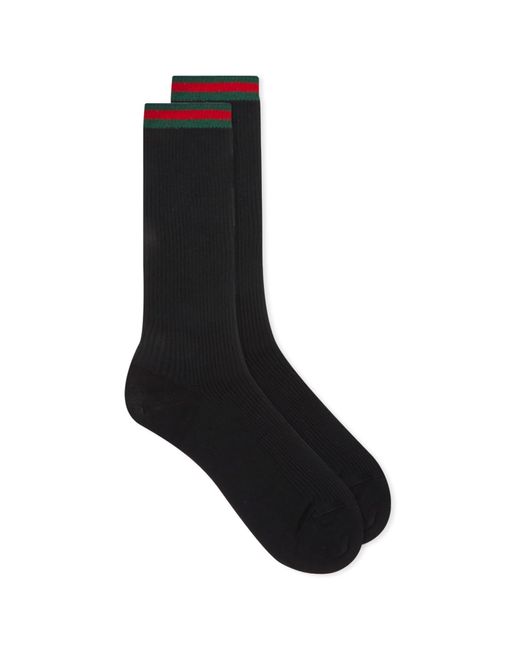 Gucci Black Web Trim Socks for men