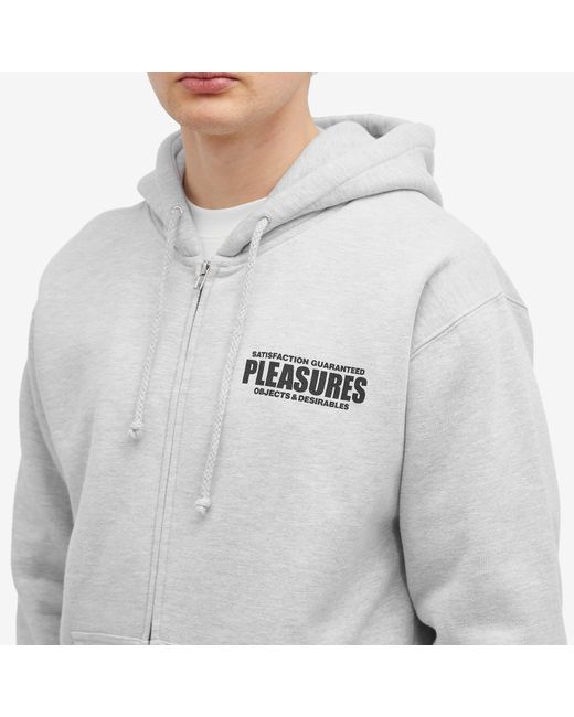 Pleasures Gray Staff Zip Hoodie for men