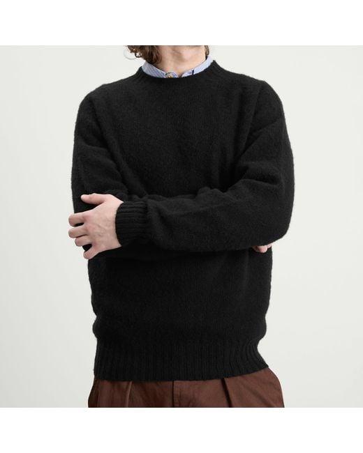 YMC Black Suedehead Crew Neck Jumper for men
