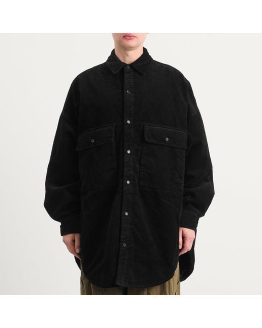 Merely Made Black Corduroy Overshirt for men