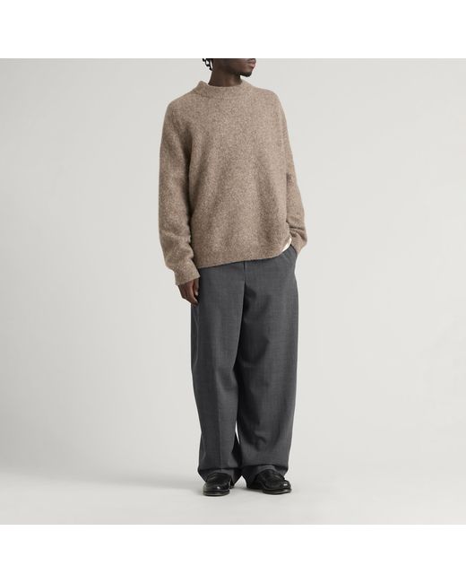 AMI Blue Wool Elasticated Trousers for men