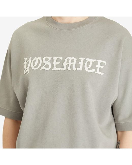 Beams Plus Gray Print Short Sleeve Sweat for men