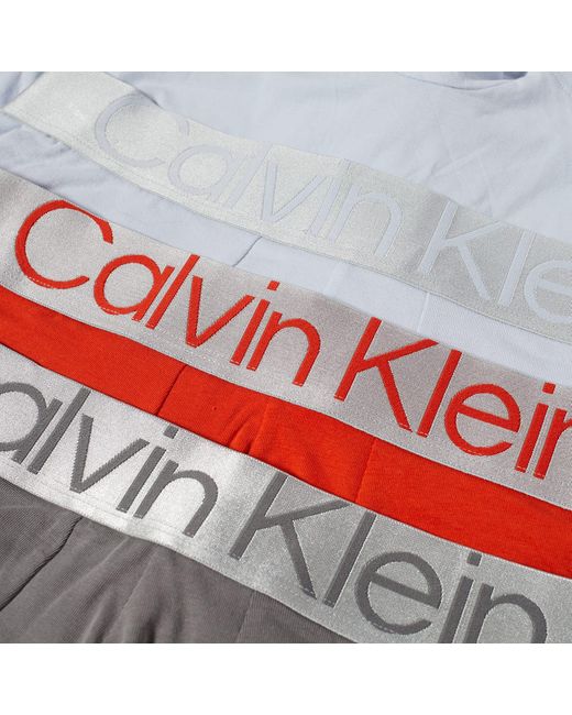 Calvin Klein White Steel Trunk 3-Pack for men