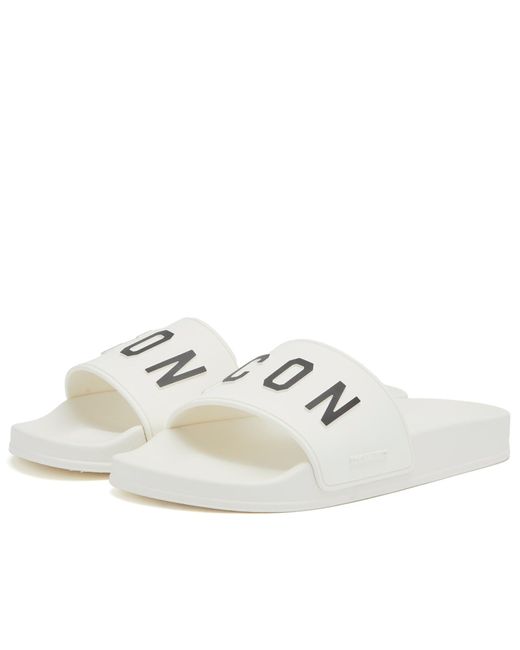 DSquared² White Icon Logo Slide for men