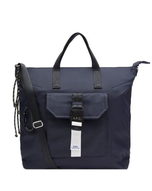 A.P.C. Blue Trek 2 Way Tote Bag for men