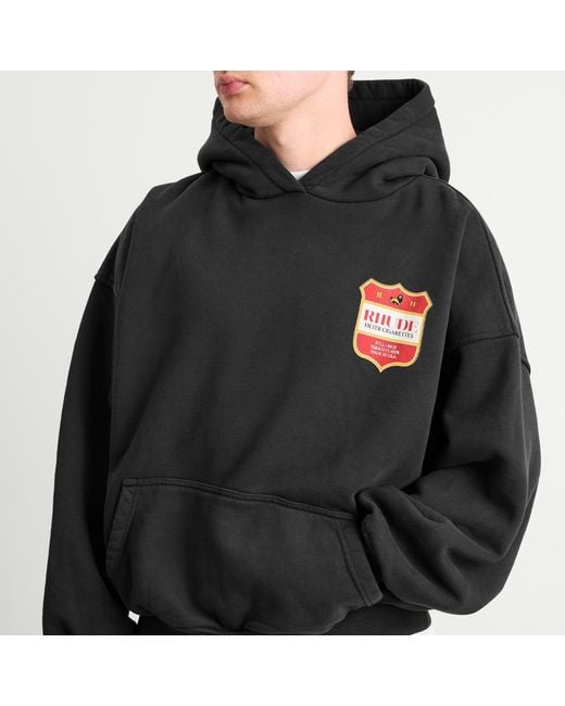 Rhude Black Filtaro Crest Hoodie for men