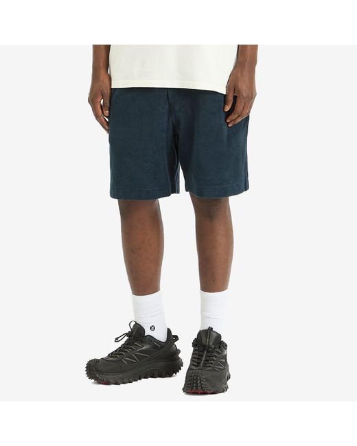 Moncler Blue Cotton Terry Shorts for men
