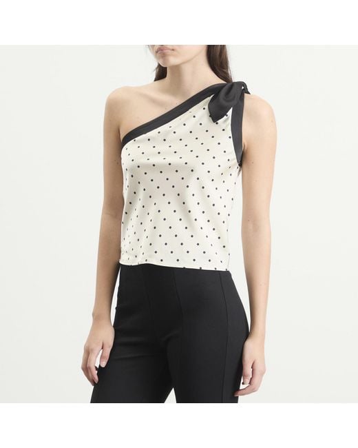 Kijun White Polka Dot Scarf Top