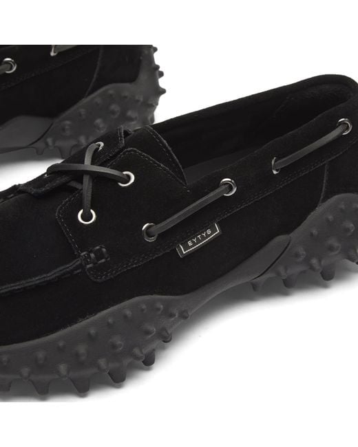 Eytys Black Mistral Suede Boat Shoes for men
