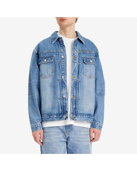 BBCICECREAM Blue Script Logo Denim Jacket for men