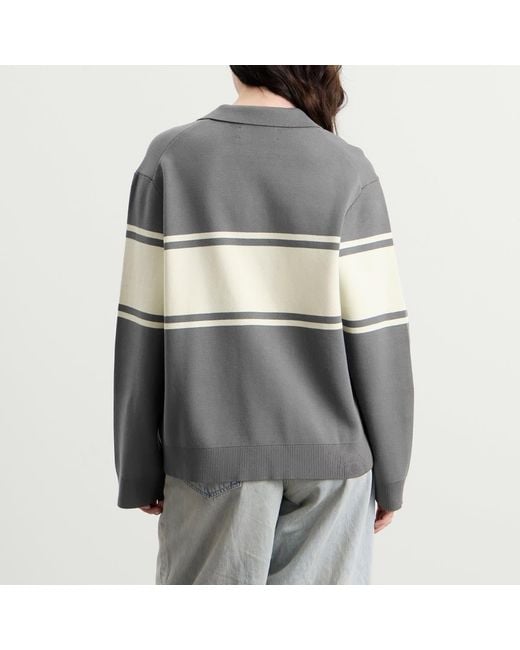 Samsøe & Samsøe Gray Saanne Long Sleeve Polo Top