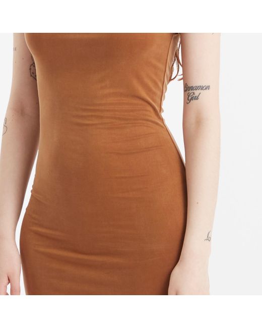 Represent Brown Shadow Mini Dress